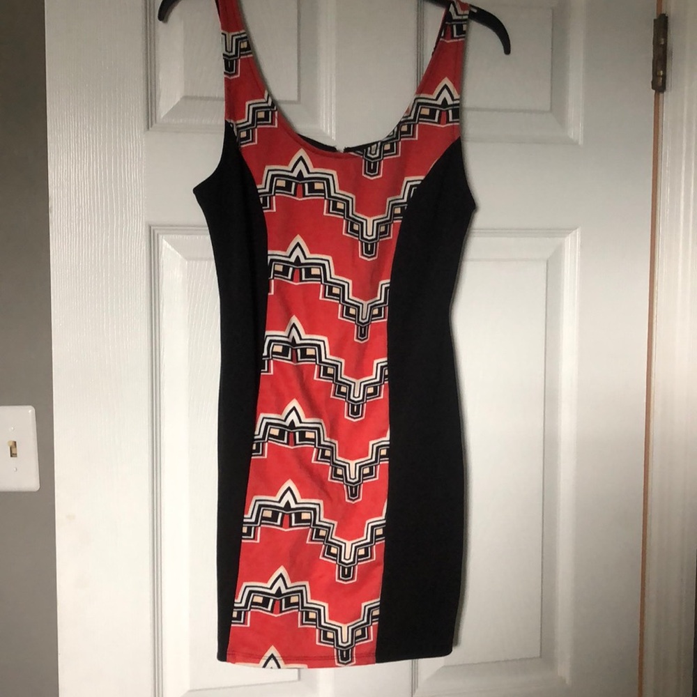 Red and black dress